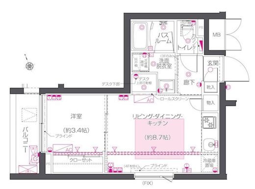ZOOM西早稲田 3階 間取り図
