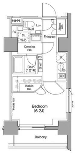 ザ・パークハビオ西横浜 209 間取り図