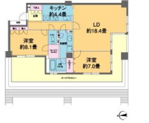 カスタリア高輪 1101 間取り図