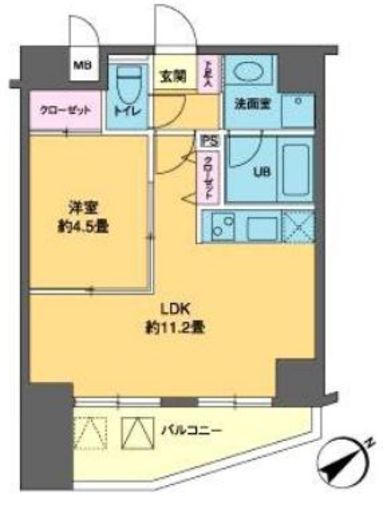 カスタリア北上野 307 間取り図