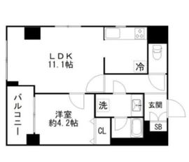 パロス新富町 8階 間取り図