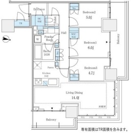 パークタワー西新宿 16階 間取り図