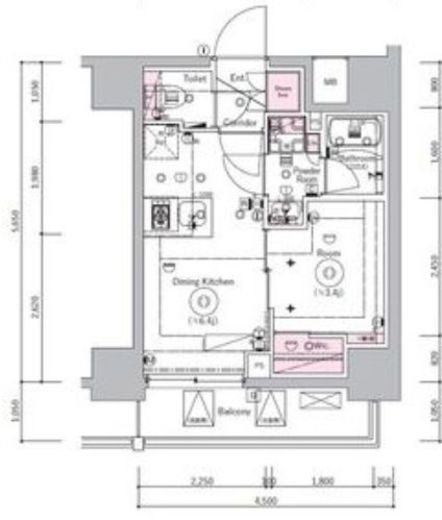 SYFORME YOKOHAMA-BANDOBASHI (シーフォルム横浜阪東橋) 8階 間取り図