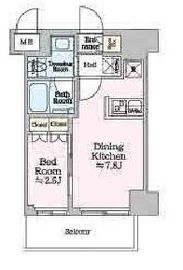 ONE ROOF RESIDENCE KAMEIDO (ワンルーフレジデンス亀戸) 602 間取り図