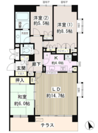 フラット曙町’89 101 間取り図