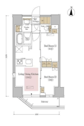アーバネックス錦糸町NORTH 603 間取り図