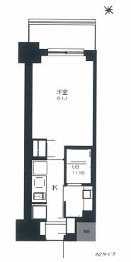 プライマル勝どき 411 間取り図