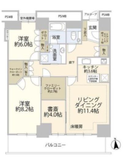 Wコンフォートタワーズ EAST 5階 間取り図