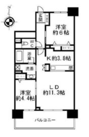 クリオ新大橋 6階 間取り図
