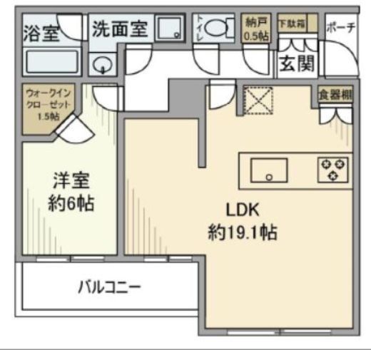 ワールドシティタワーズ アクアタワー 19階 間取り図