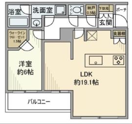 ワールドシティタワーズ アクアタワー 19階 間取り図