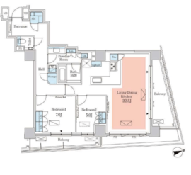 パークアクシス元麻布 206 間取り図