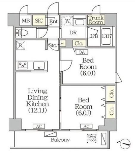 ORSUS志村坂上 (オルサス志村坂上) 317 間取り図
