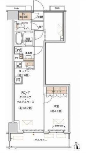 プライムネクサス大森北 610 間取り図