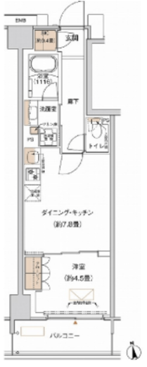 プライムネクサス大森北 605 間取り図