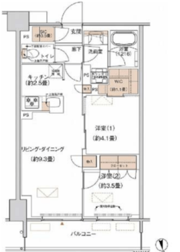 プライムネクサス大森北 241 間取り図