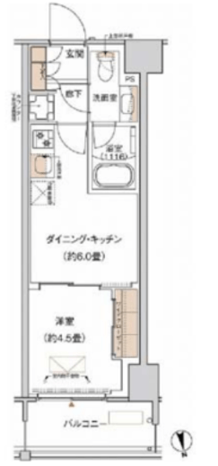 プライムネクサス大森北 238 間取り図