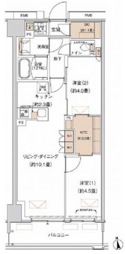 プライムネクサス大森北 212 間取り図