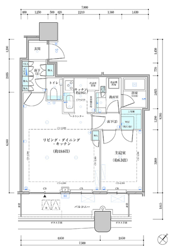 パークタワー勝どきミッド/サウス 36階 間取り図