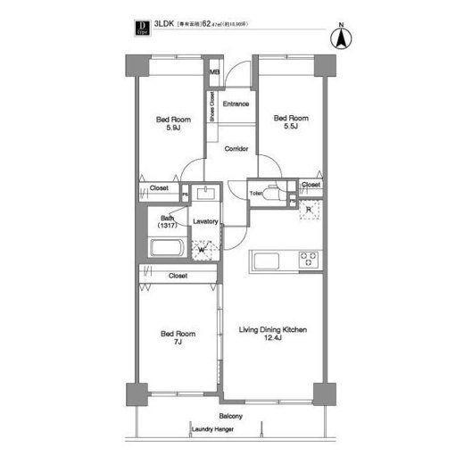 コンフォリア西荻北 403 間取り図