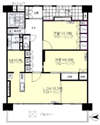 クリオ新宿戸山壱番館 9階 間取り図