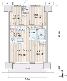 エスティメゾン豊洲レジデンス B613 間取り図