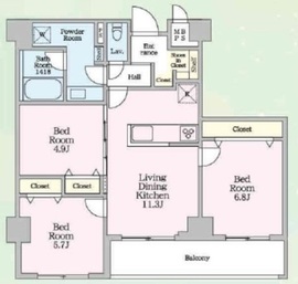 ソライエアイルときわ台 301 間取り図