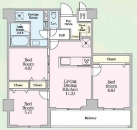 ソライエアイルときわ台 501 間取り図