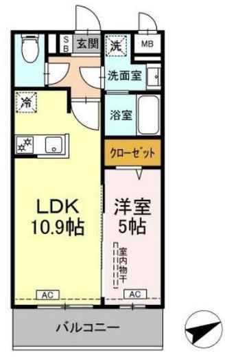 ロイジェントパークス西馬込 402 間取り図