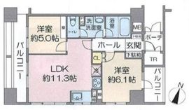 オーベル代官山DE 5階 間取り図