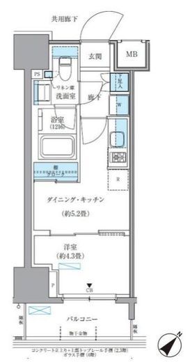 パークアクシス東日本橋 204 間取り図
