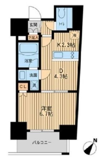 レジディア川崎 207 間取り図
