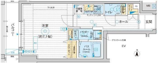 エステムプラザ東京ライズ 14階 間取り図