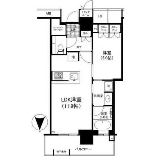 ザ・パークハウス晴海タワーズ クロノレジデンス 37階 間取り図