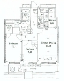 クレストプライムタワー芝 11階 間取り図