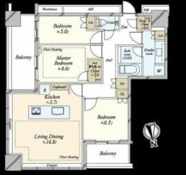 WORLD TOWER RESIDENCE 43階 間取り図