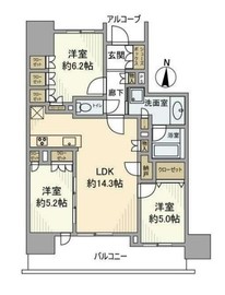 プラウド綾瀬 13階 間取り図