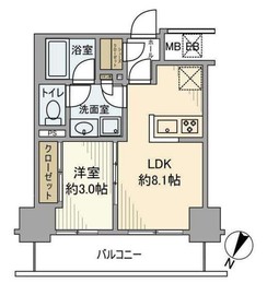 シエリア横浜阪東橋 7階 間取り図