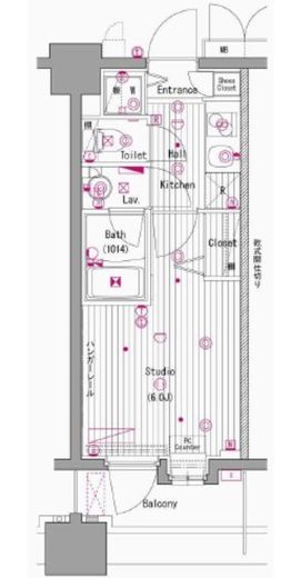 グランド・ガーラ横濱元町 6階 間取り図