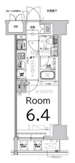 クレストタップ新横浜 6階 間取り図