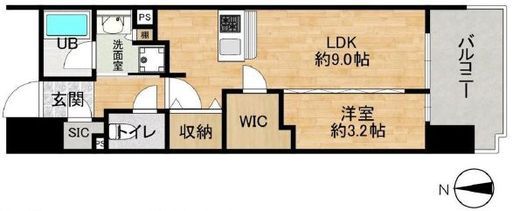 プラウド新丸子 9階 間取り図