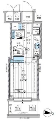 ランドステージ両国 6階 間取り図