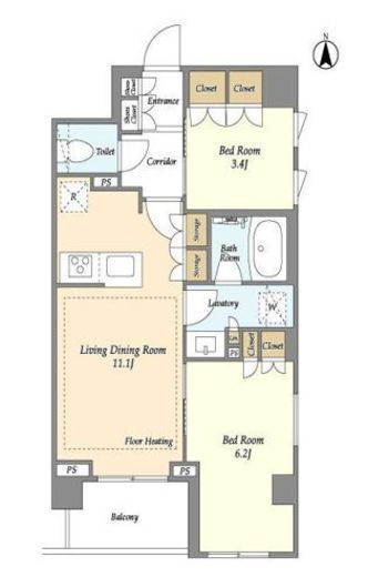 LIBR GRANT 四谷三丁目 (リーブルグラント四谷三丁目) 401 間取り図