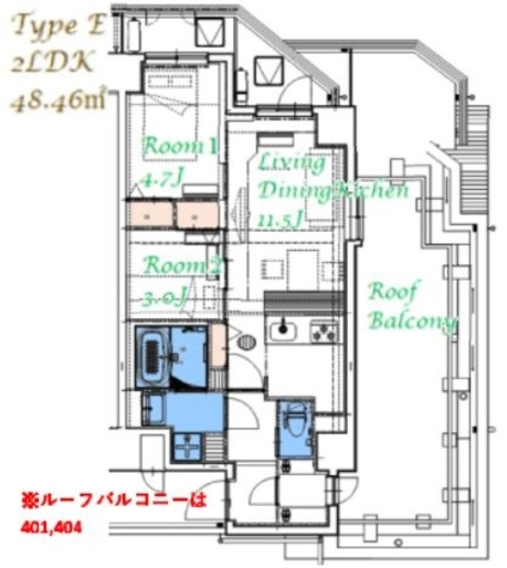 スプランディッド大島 801 間取り図