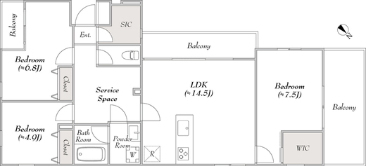 LUMIEC un Sakurashinmachi (ルミークアン桜新町) 302 間取り図