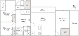 LUMIEC un Sakurashinmachi (ルミークアン桜新町) 302 間取り図