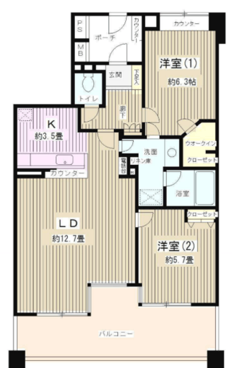 グライユール横浜 204 間取り図