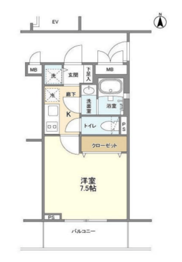 ラティエラ横濱六角橋 305 間取り図