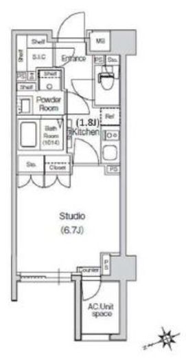 スタイリオ元住吉2 215 間取り図
