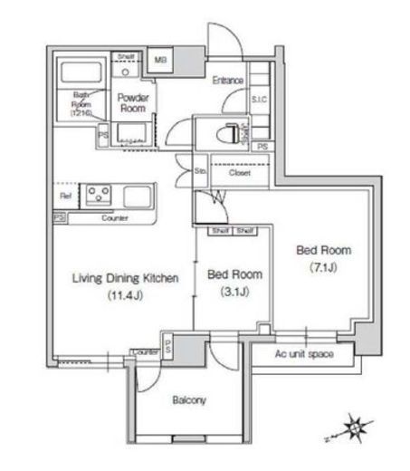 スタイリオ元住吉2 317 間取り図